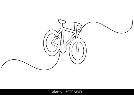 Bicycle one line drawing minimalist simple outline vector illustration ...