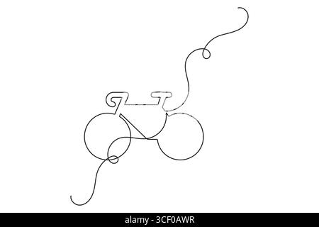 Bicycle continuous one line drawing minimalist outline vector illustration Stock Vector