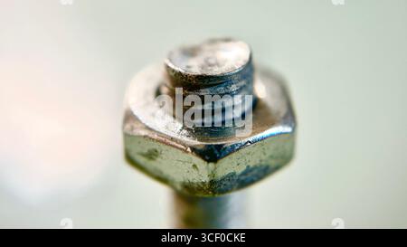 bolt and nut in close up Stock Photo