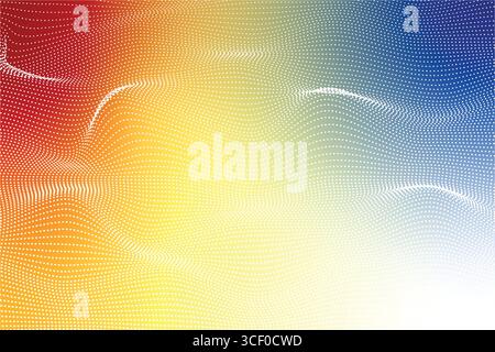 Abstract Dotted Wave Background with Vibrant Color Gradient. Stock Vector