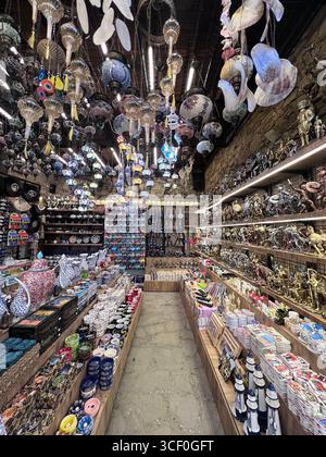 Lost in the colors and lights of Şirince Bazaar. Stock Photo