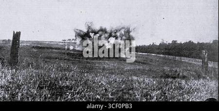 A photo from 1917 showing a battlefield during World War I, with shell ...