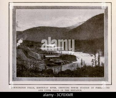 BONNINGTON FALLS, KOOTENAY RIVER, SHOWING POWER STATION IN FOREGROUND AND UPPER FALLS IN THE DISTANCE. from the Article THE WATER POWERS OF BRITISH COLUMBIA. By E. Jacobs. from The Engineering Magazine Devoted to Industrial Progress Volume XXVI October 1903 - March 1904 The Engineering Magazine Co Stock Photo
