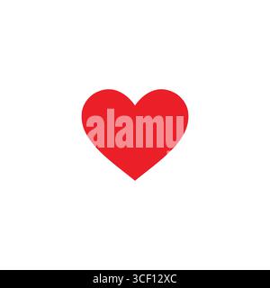 Heart, love, romance or valentine's day red vector icon for apps and websites Stock Vector
