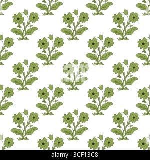 Abstract Hand Indian Block Print Ajrakh Print background pattern Stock Vector