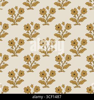 Abstract Hand Indian Block Print Ajrakh Print background pattern Stock Vector