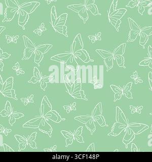 Cute pattern in Scandinavian, boho, minimalism style in purple pastel colors Butterflies. Decor for the nursery, baby shower, textiles Stock Vector