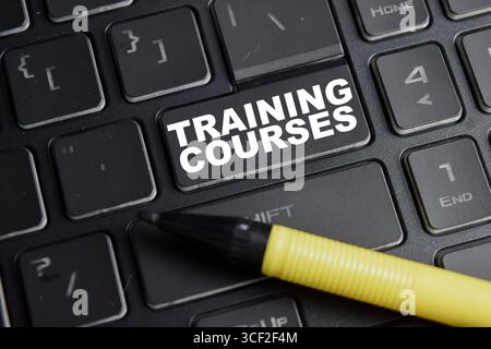 Training courses on the button keyboard Stock Photo