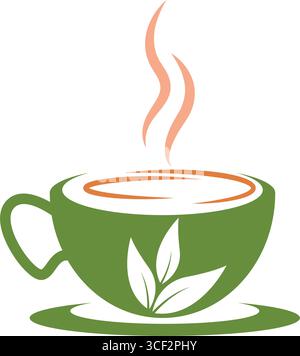 Tea drink logo  icon illustration Stock Vector