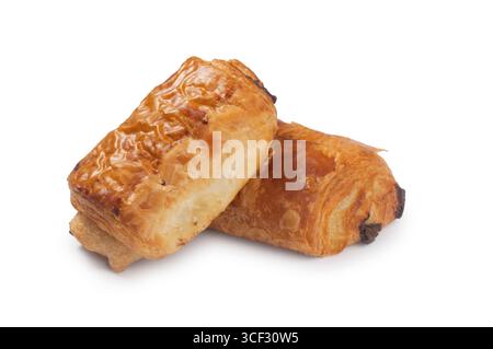 Studio shot of pain au chocolat cut out against a white background Stock Photo