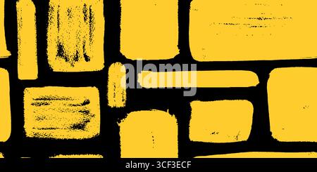 Seamless pattern of torn sticker shapes for kids, featuring a freeform collage of grunge marker, wax and charcoal painting. Vector wallpaper child Stock Vector