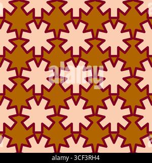 Geometric seamless pattern with shapes in autumn colours vector illustration Stock Vector