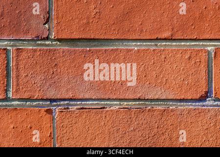 Simple orange-red bricks with one large brick in the center. Stock Photo