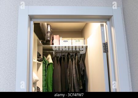 Shot of the small closet room Stock Photo
