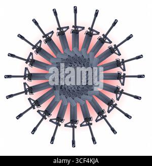AR-15 air-cooled semi auto shoulder-fired rifle Stock Photo