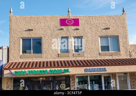 Cigar shop on 8th Street in Little Havana, Miami, Florida, United States of  America, North America Stock Photo