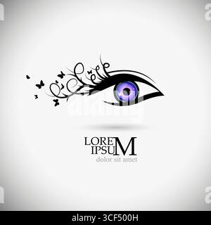 eye logo . hand drawn. Not AI, Vector illustration Stock Vector