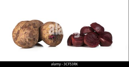 Raw Beetroot closeup isolated on white background Stock Photo