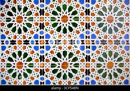 Nice detail of an islamic mosaic floor. Stock Photo