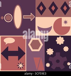 Abstract geometric seamless pattern with shapes vector illustration Stock Vector