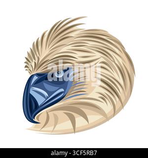 Philippine Eagle, also known as monkey-eating eagle, head of national bird of philippines, is one of largest and most powerful birds of prey, endemic Stock Vector