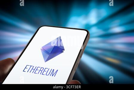 Ethereum Cryptocurrency - Smart Contract Technology Stock Photo