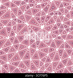 Abstract pattern of triangles. Multiple repeated inner triangles. Medium shape size. Single color tone style. Seamless pattern. Amazing vector tiles. Stock Vector