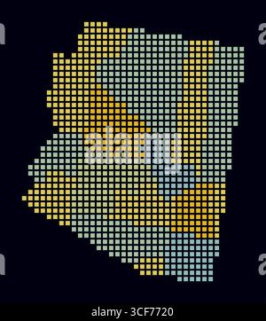 Square dots pattern map of Arizona. Dotted pixel map with flag isolated ...