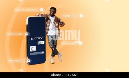 Innovative chatbot technology offers assistance in programming and content creation with a user-friendly interface Stock Photo