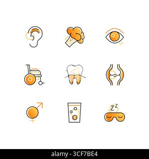 Healthcare and medicine - line design style icons set Stock Vector