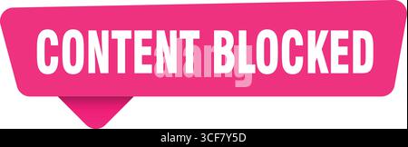 content blocked sign. content blocked magenta sticker isolated on transpatent background Stock Vector