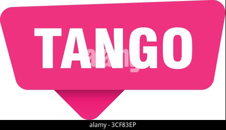 tango sign. tango magenta sticker isolated on transpatent background Stock Vector