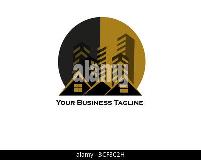 The symbol for construction, apartment, and architect. Real Estate Business Logo. Stock Vector