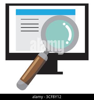 Magnifying glass over web page stock vector illustration Stock Vector