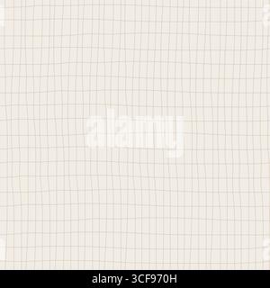 Seamless navy blue organic lines windowpane mesh background. Dense grid weave backdrop with imperfect lines. Hand drawn minimalist geometric repeat Stock Photo