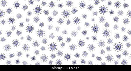 Seamless pattern with random floral elements. Lavender gray flowers on white background. Simple floral doodle vector illustration. Country style folk Stock Vector