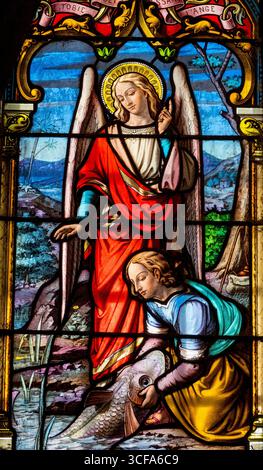 Saint Raphael the Archangel, stained glass window in the Basilica di ...