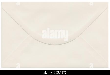 Ivory White Greetings Card Envelope, Detailed Natural Pearl Paper Texture Pattern, Large Detailed Isolated Horizontal Macro Closeup Stock Photo