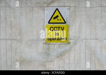 CCTV in operation sign on a textured background. Security concept. Stock Photo