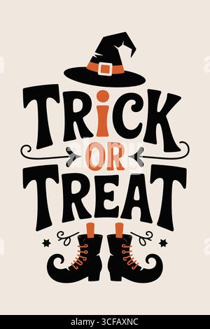 Trick or Treat Halloween Text with Bats and Dripping Effect Stock Vector
