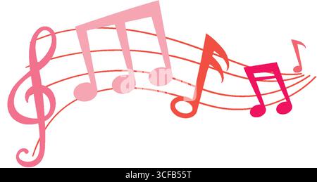 Vibrant notes and staff symbolizing musical harmony Stock Vector