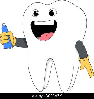 Cartoon cartoon toothpaste tube holding tooth brush Stock Vector Image ...