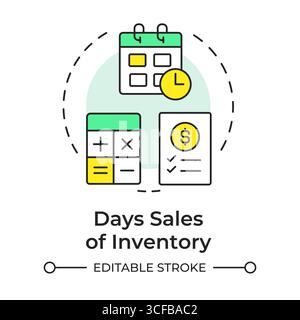 Days sales of inventory multi color concept icon Stock Vector
