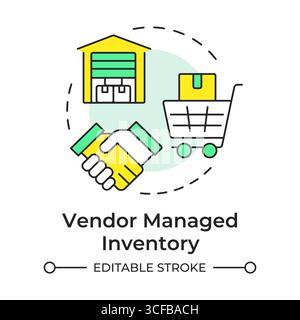 Vendor managed inventory multi color concept icon Stock Vector