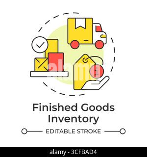 Finished goods inventory multi color concept icon Stock Vector