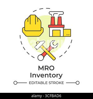 MRO inventory multi color concept icon Stock Vector