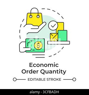 Economic order quantity multi color concept icon Stock Vector