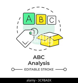 ABC analysis multi color concept icon Stock Vector