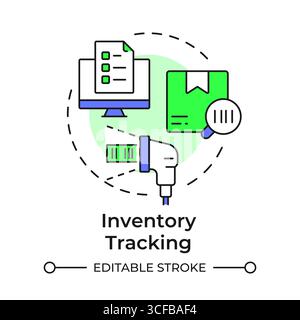 Inventory tracking multi color concept icon Stock Vector