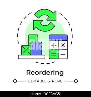 Reordering multi color concept icon Stock Vector